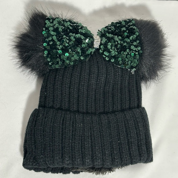 Black and Green Sequin Bow‎ Headband - Picture 1 of 2